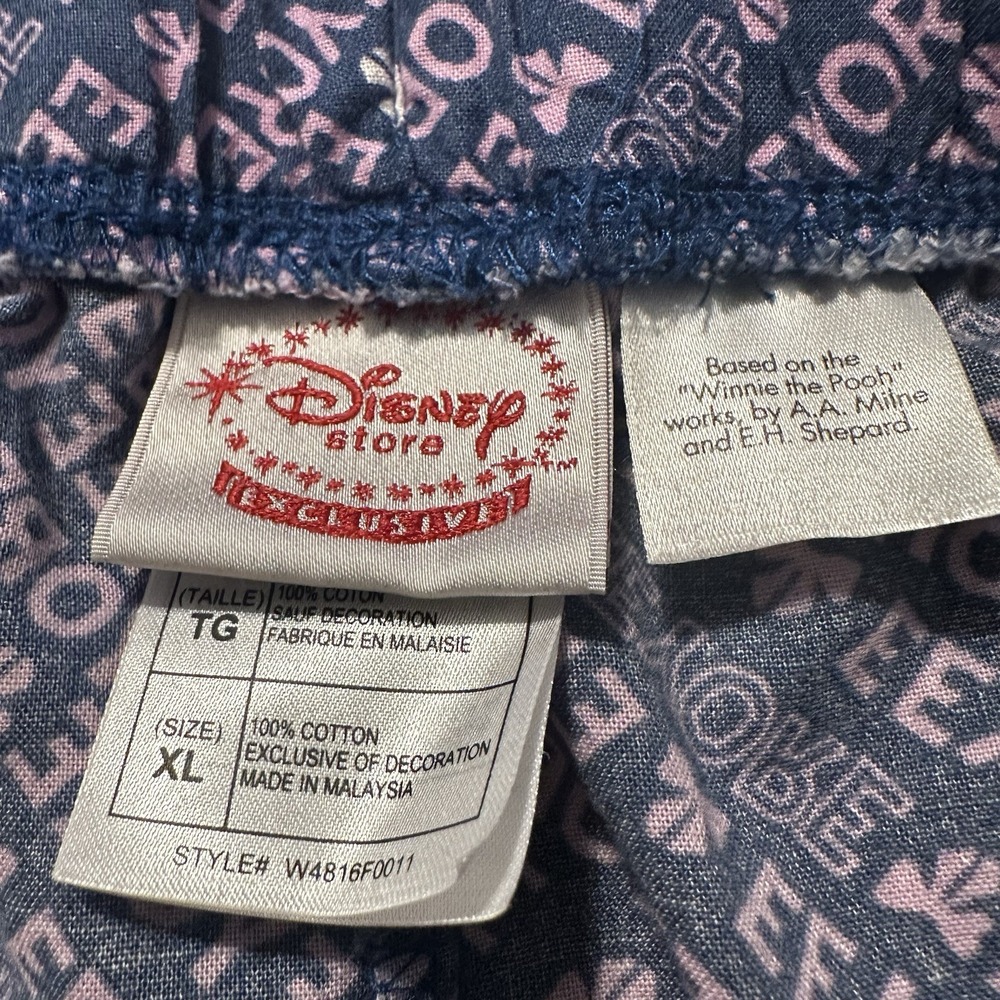 Disney Store‎ Eeyore Pajama Sleep Pants Womens XL Blue All Over Print - Picture 5 of 9